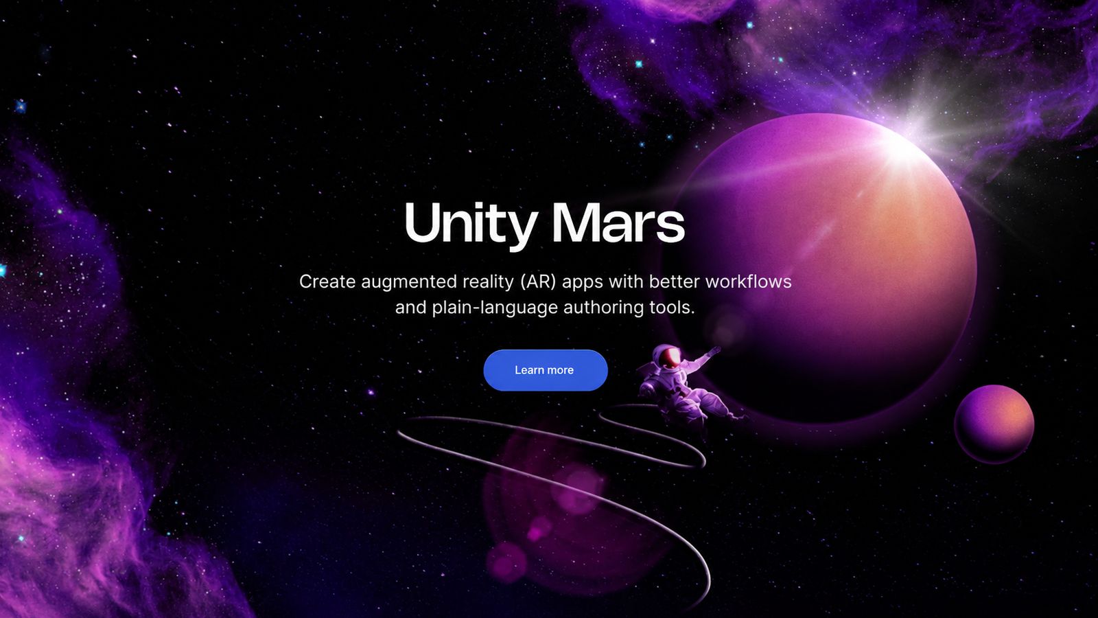 Unity Mars product page hero